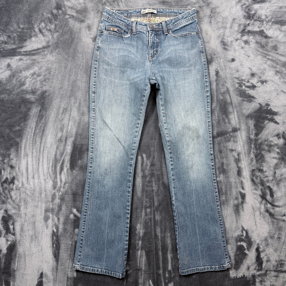 Lee Jeans Bootcut Womens 4M Blue Midrise Stretch Denim Flap Pocket LMKH31084